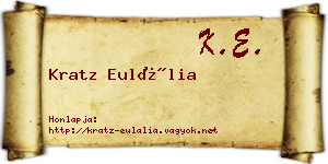 Kratz Eulália névjegykártya